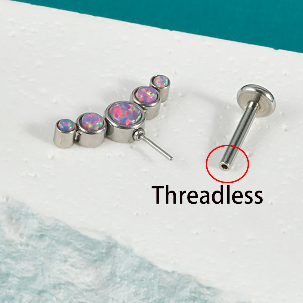 1PC Surgical Steel CZ Gem Opal - Body Jewelry Threadless ulasan dan harga