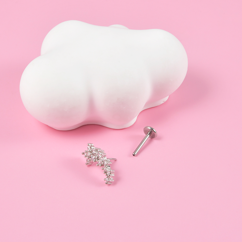 1PC Surgical Steel Zircon Labr - Body Jewelry Threadless ulasan dan harga
