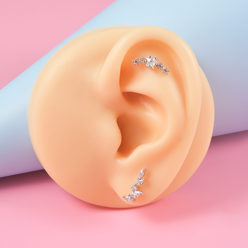 1PC Surgical Steel Zircon Labr - Body Jewelry Threadless ulasan dan harga