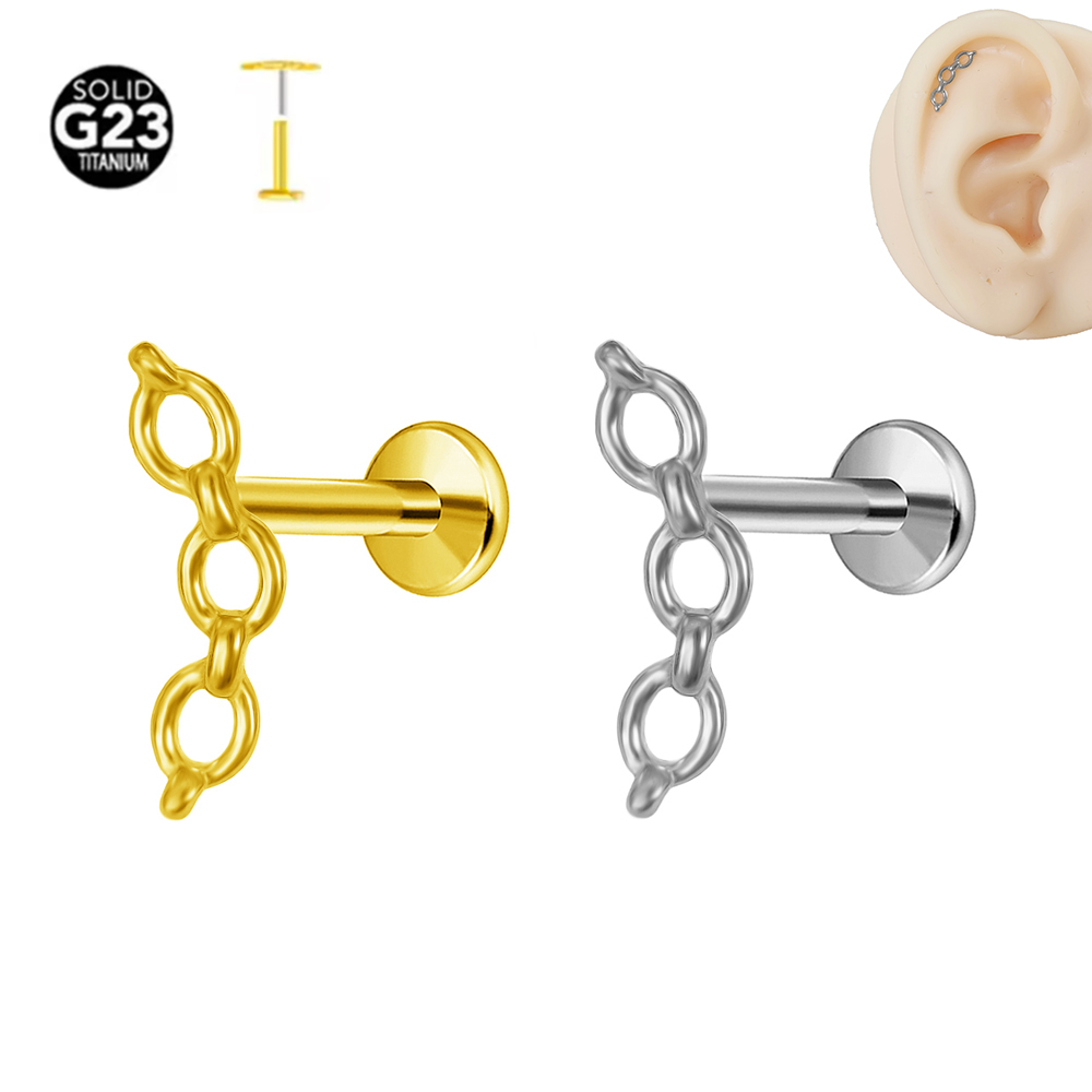 ASTM F-136 Titanium Labret Pie - Body Jewelry Threadless ulasan dan harga